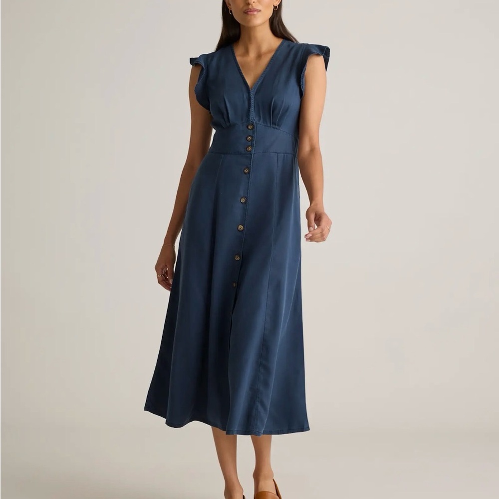 Quince | Women’s Vintage Wash Tencel Button Front Midi Dress